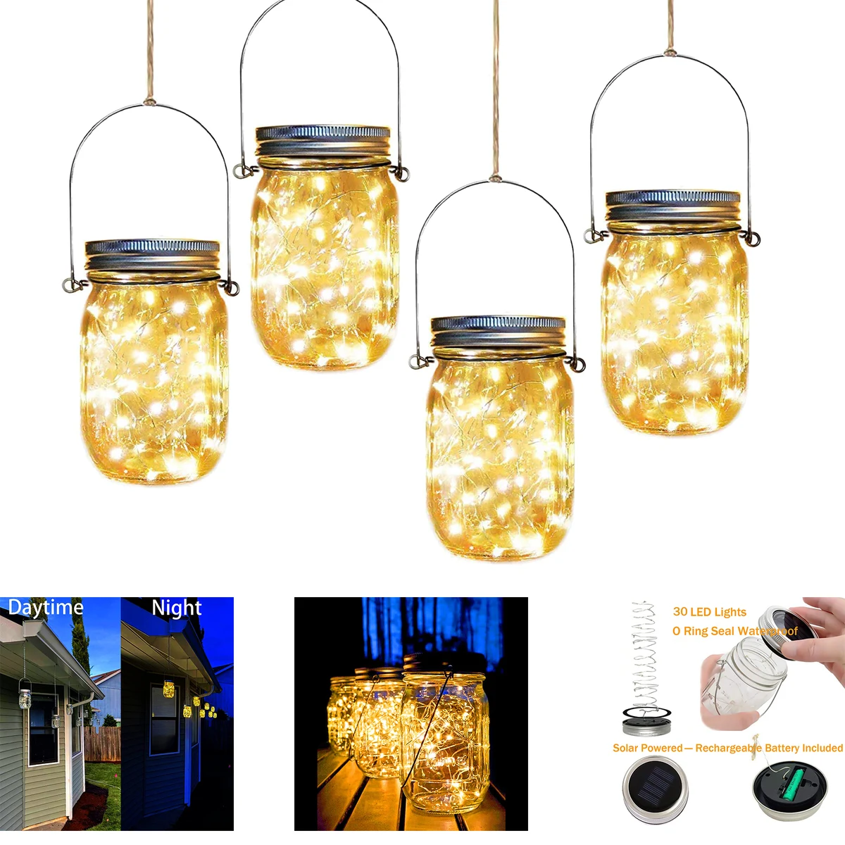 Starry Fairy String Hanging Jar Lights 1