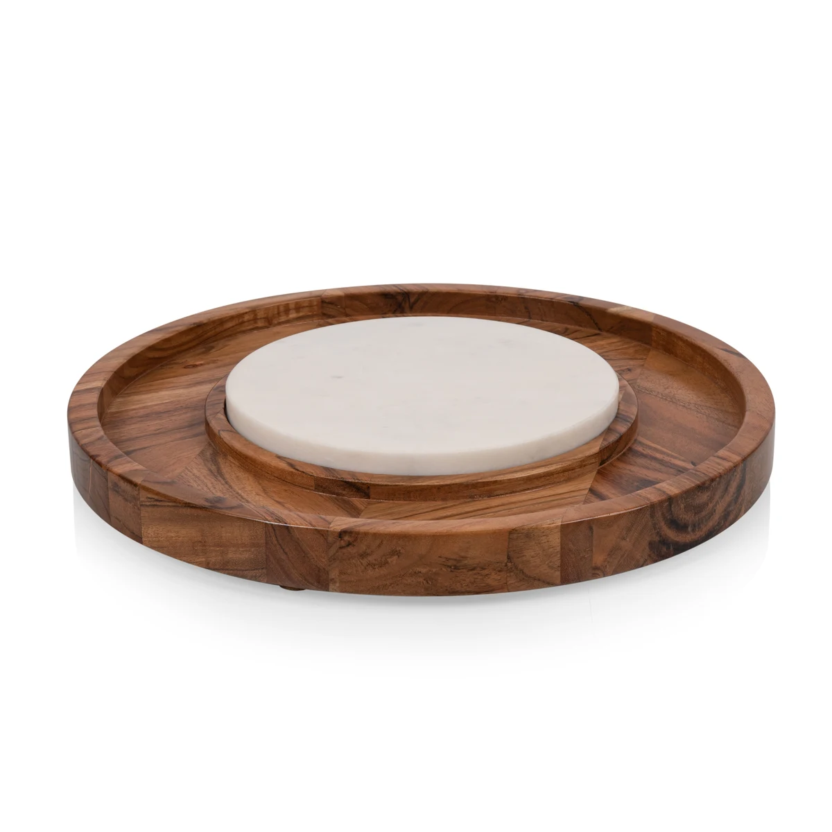 Isla Serving Platter with Marble Cheeseboard Insert 1