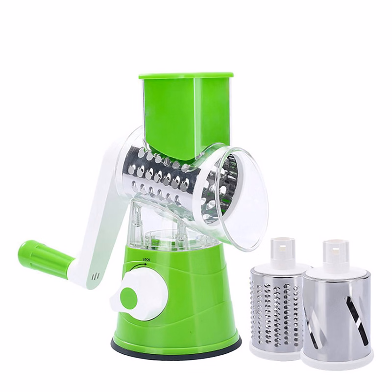 Rotary Handheld Vegetable Slicer W/ 3 Drum Blades
