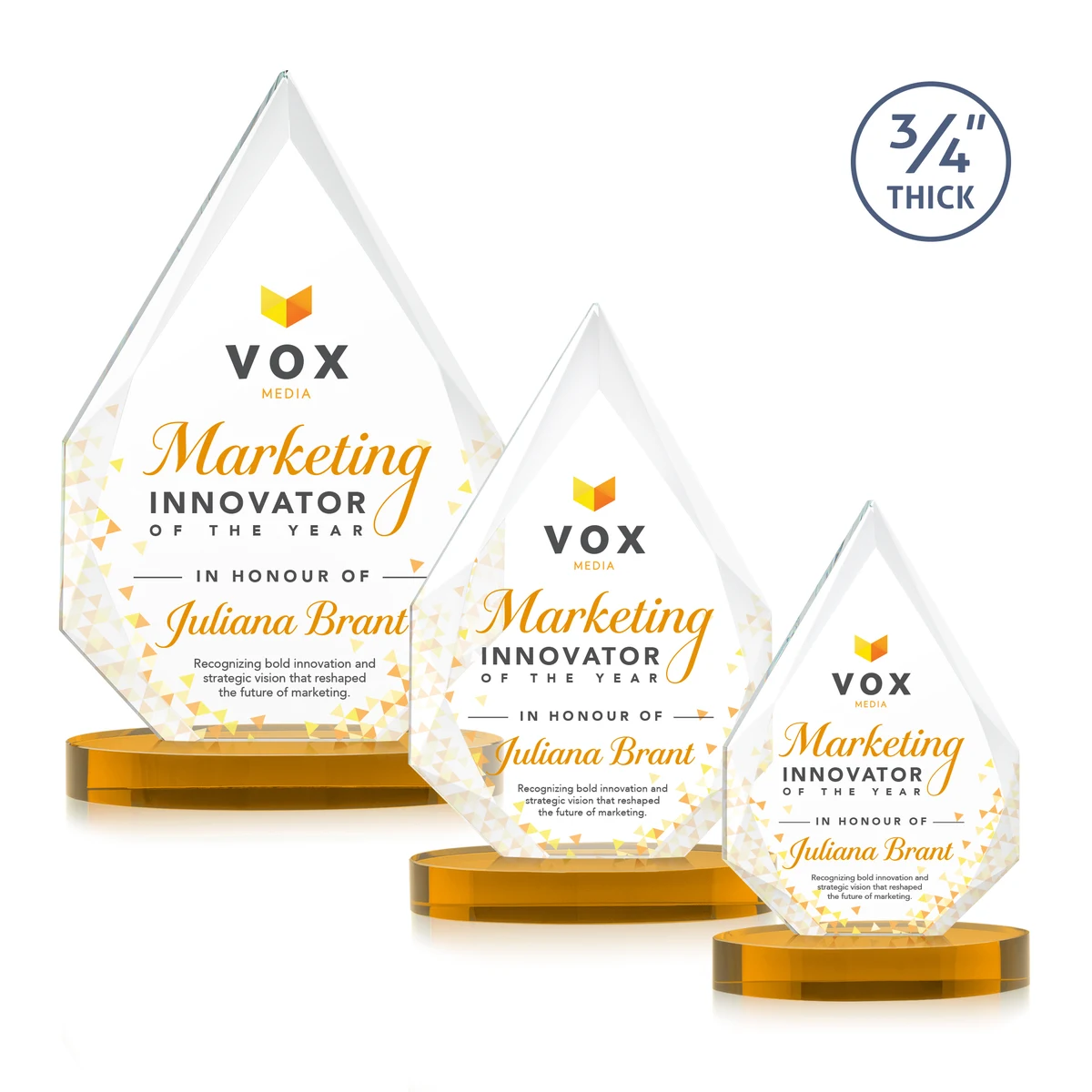 Hawthorne VividPrint™ Award on Alberton Base - Amber 1