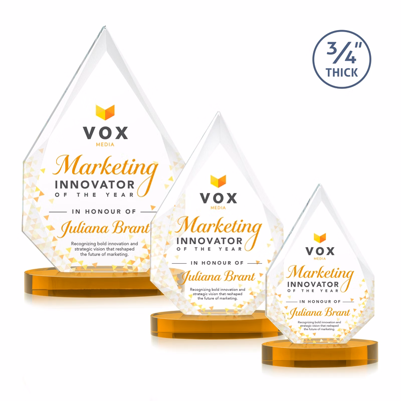 Hawthorne VividPrint™ Award on Alberton Base - Amber