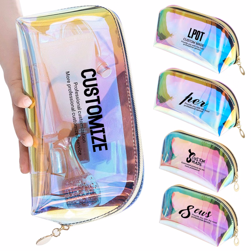 Transparent TPU Laser Holographic Cosmetic Makeup Bag