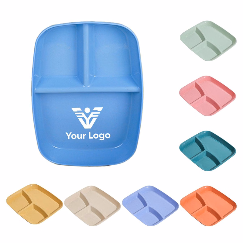 Eco-friendly Wheat Straw 3-Compartment Lunch Plate