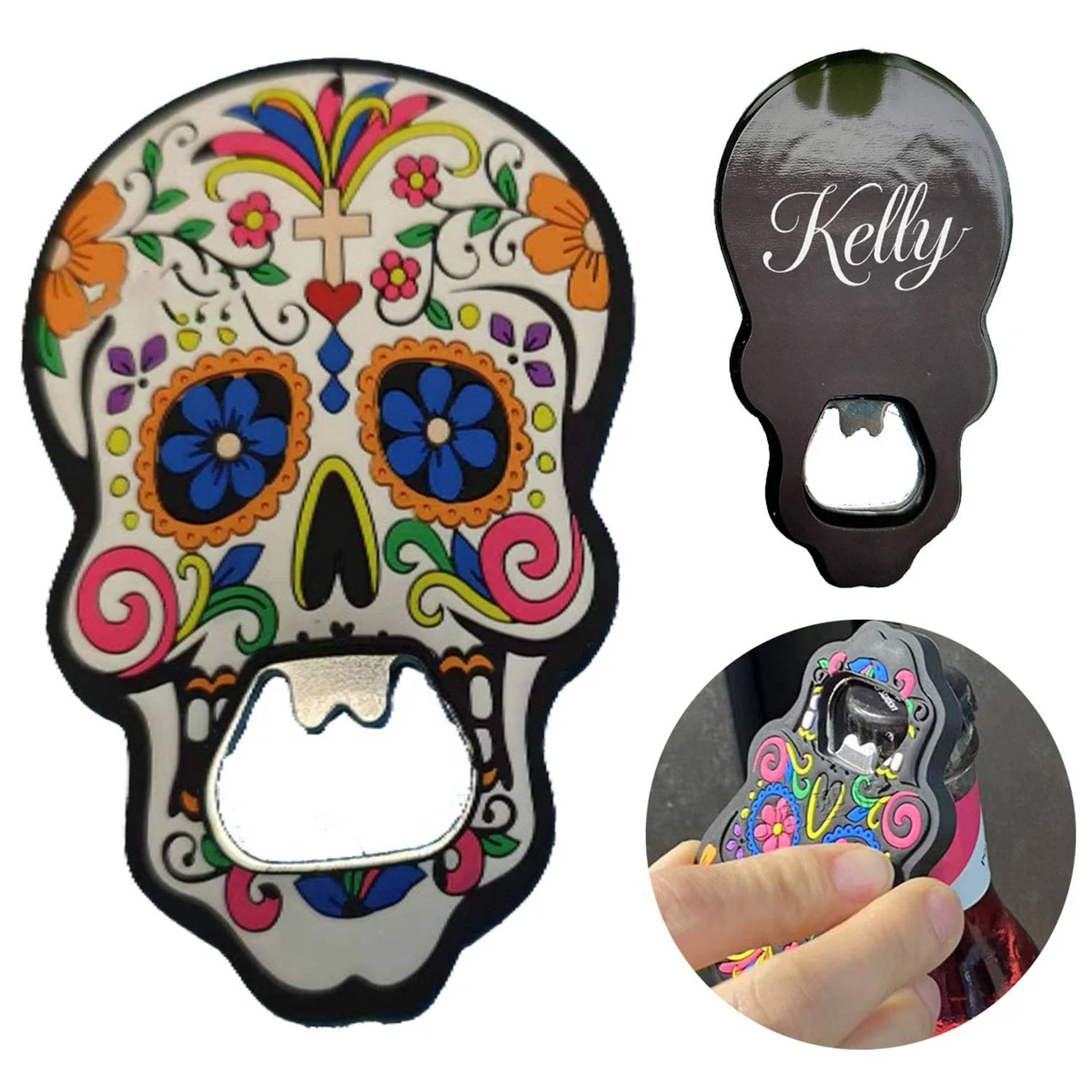 Magnetic PVC Skull Bottle Opener 1