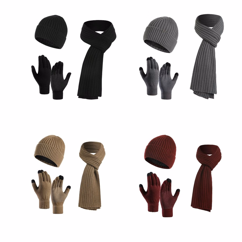 Warm Gloves Hat And Scarf Set