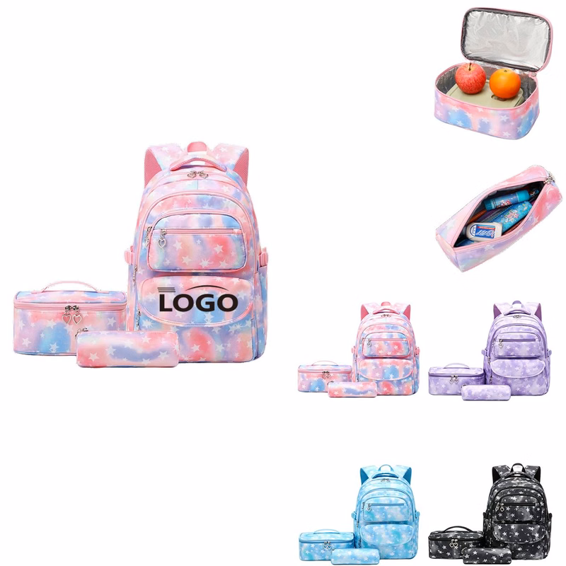 MOQ 10 Star Print 3pcs Backpack Set For Students