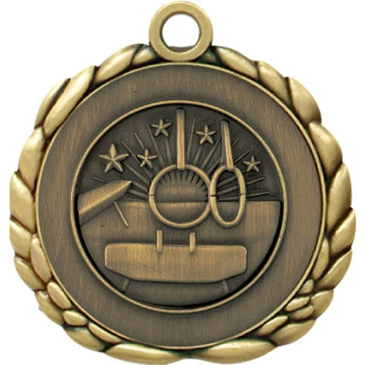 Gymnastics Antique Gold QCM Medallion (2-1/2") 1
