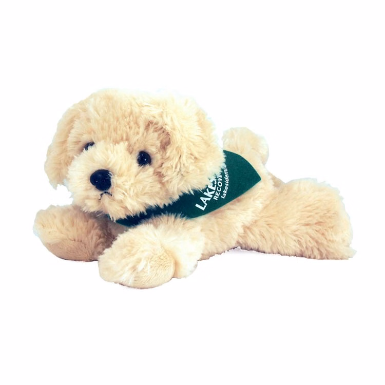8" Bailie Golden Retriever with bandana and one color imprint