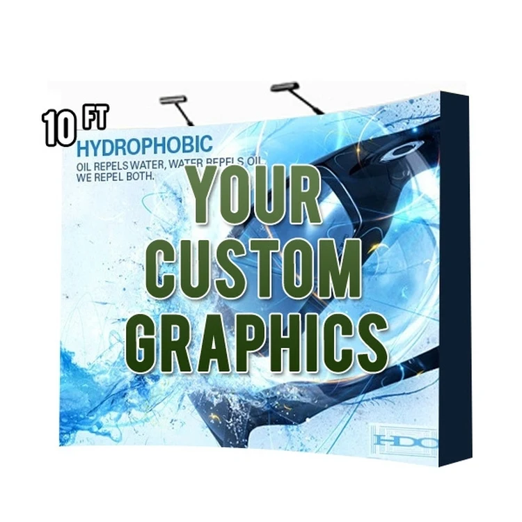 10-Foot Curved Stretch Fabric Pop Up with Graphic 1