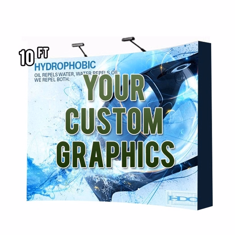10-Foot Curved Stretch Fabric Pop Up with Graphic