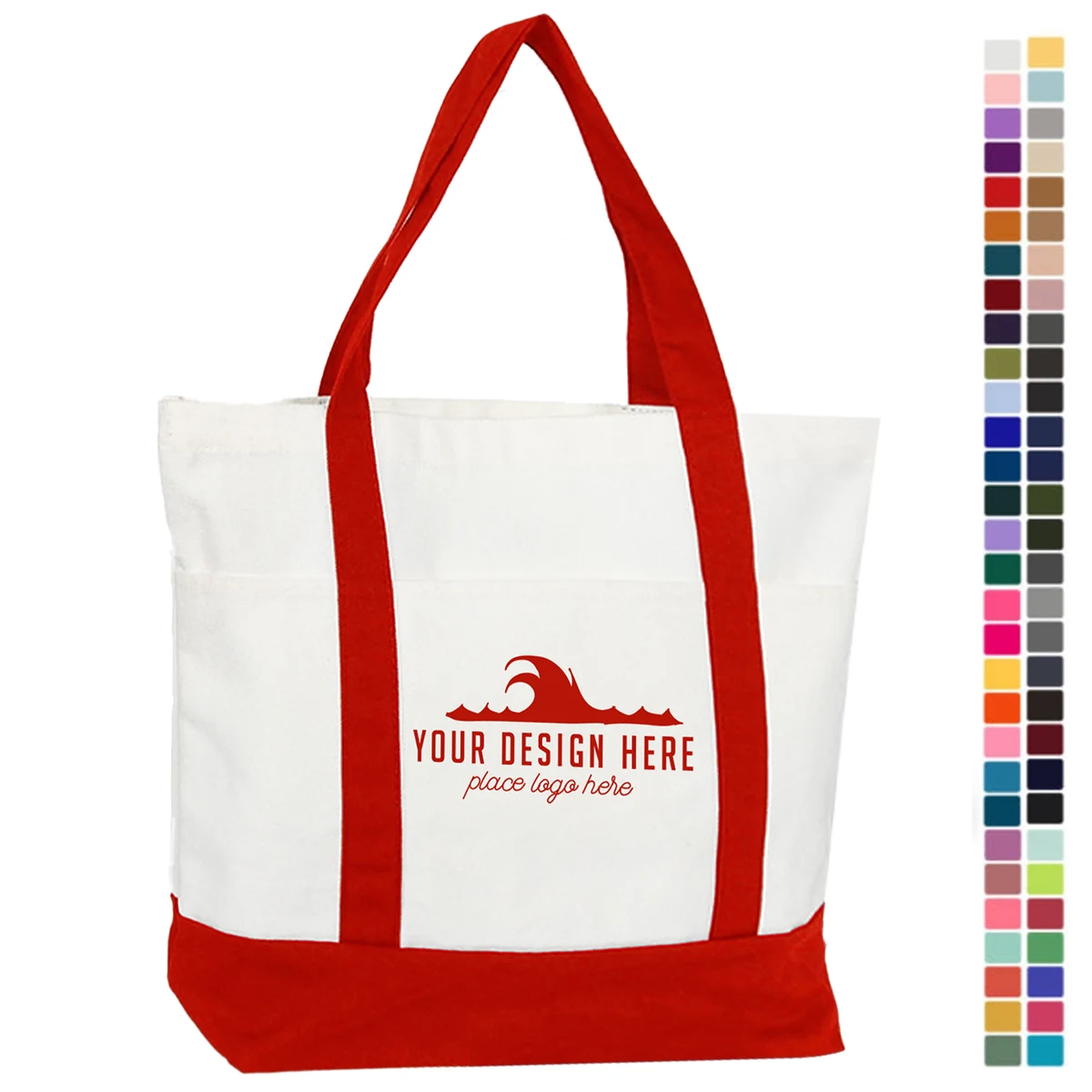 Insulated Large Cotton Canvas Grocery Tote Bag, custom tote bag with logo imprint 1