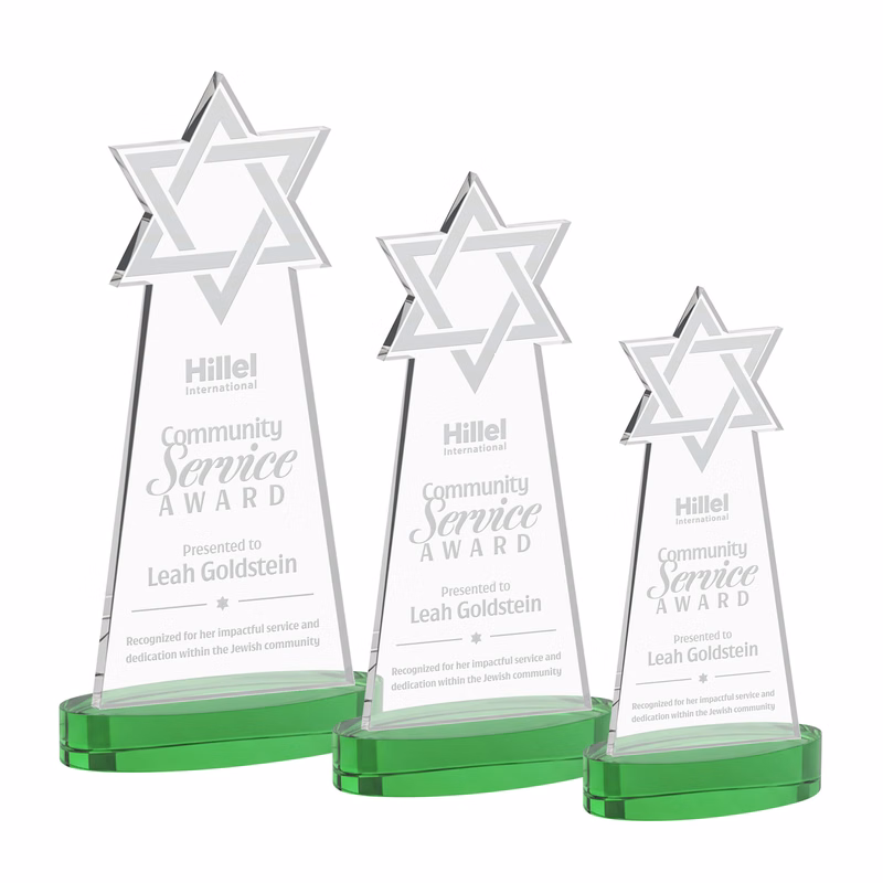 Star of David Award on Alberton Base - Green