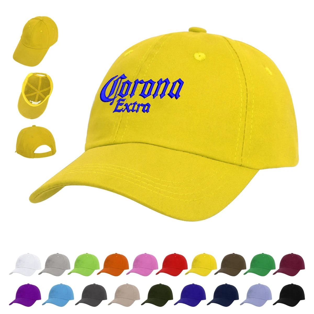 6 Panel Low Profile Unstructured Cotton Twill Baseball Cap 1