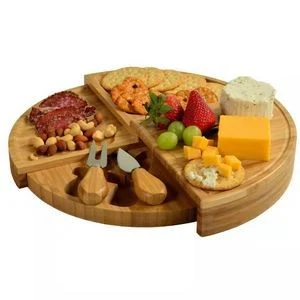 Bamboo Board For Appetizers With Cheese Tools 1