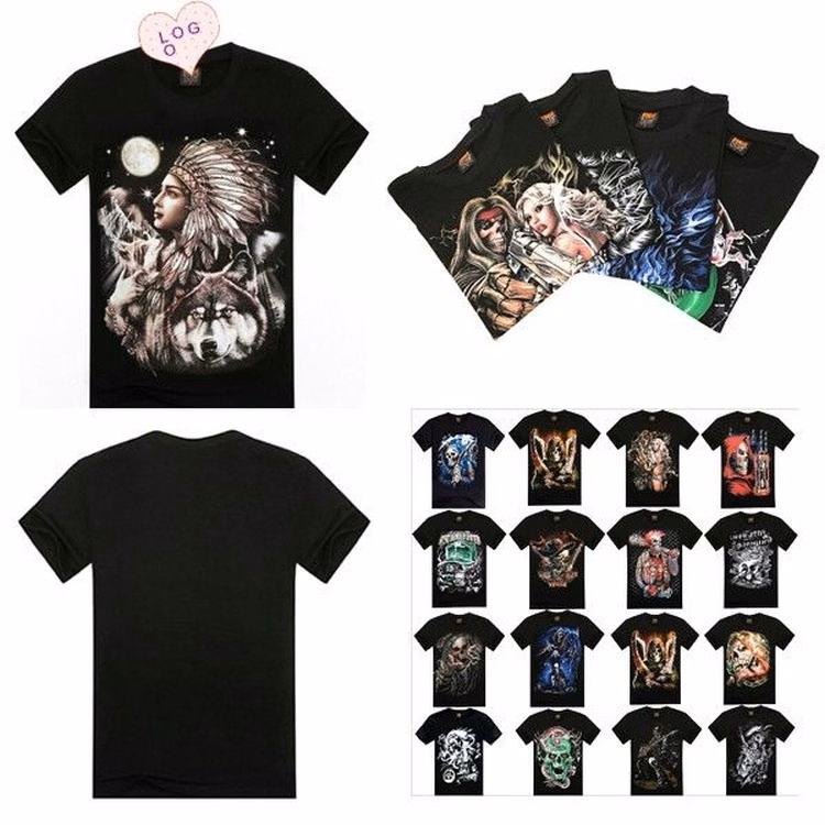 Cotton 3D Figure Design T-Shirt