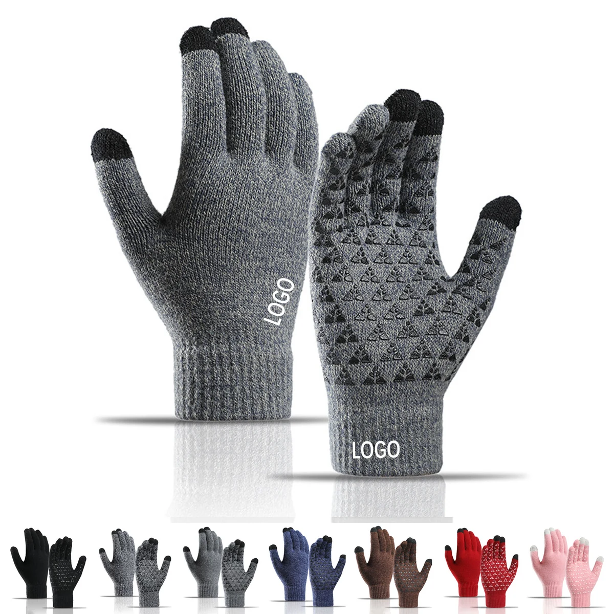 MOQ10 Warm non-slip Touch Screen Knitted Gloves 1