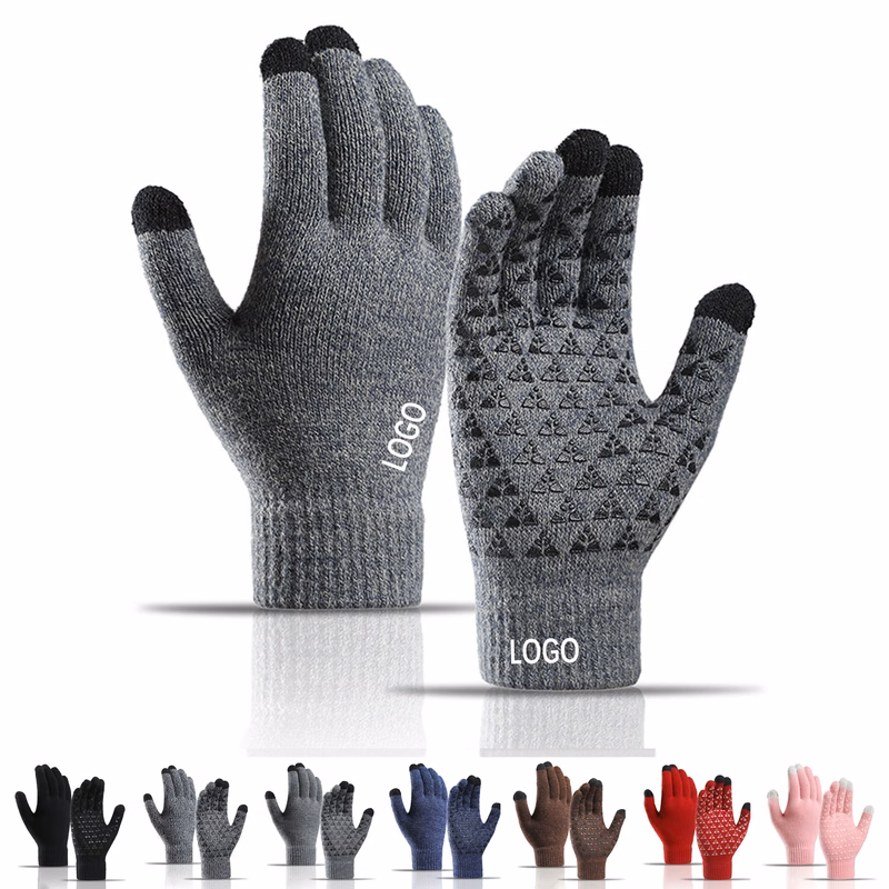 MOQ10 Warm non-slip Touch Screen Knitted Gloves