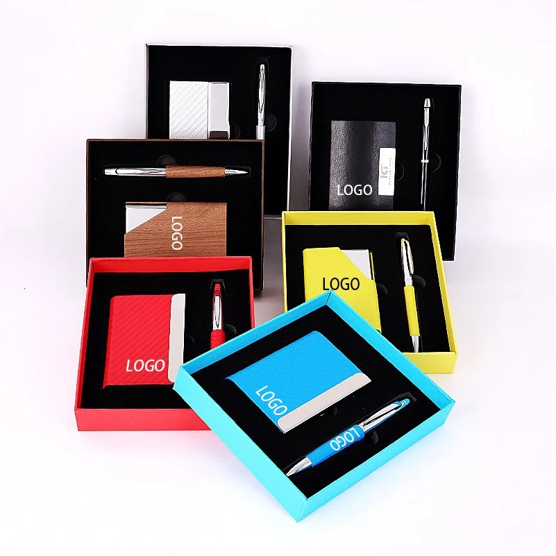 2-Piece Office Gift Set Metal Signature Pen and Card Case 1