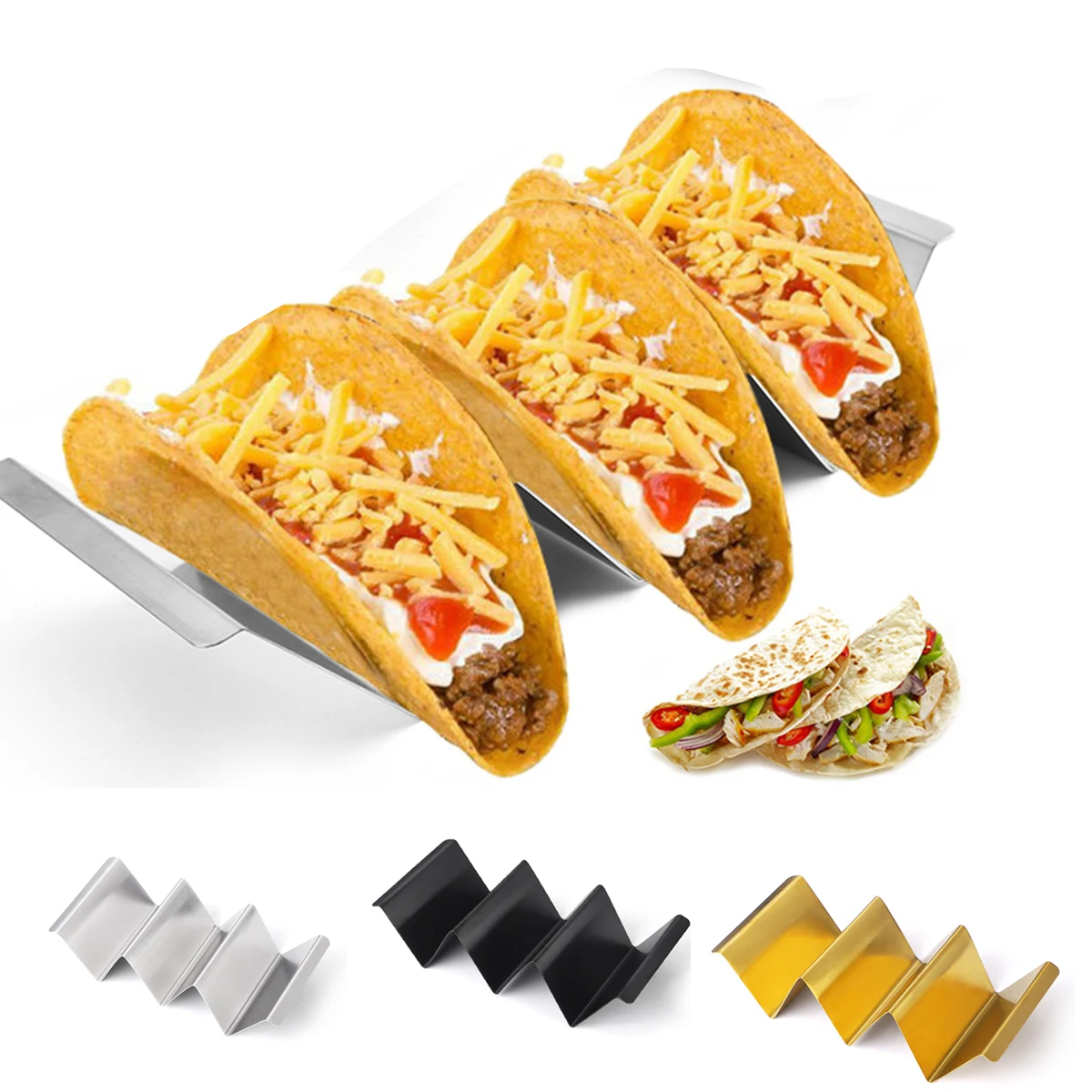 Taco Holder in Stainless Steel 1