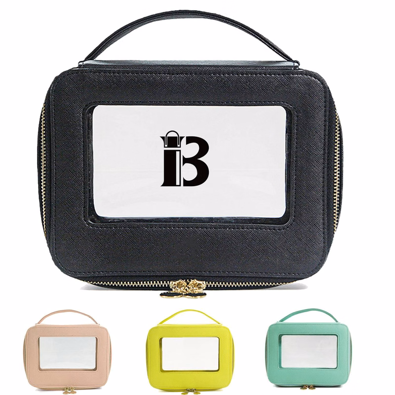 PU Leather Clear Portable Makeup Bag