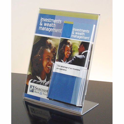 Countertop Sign Holder w/ 4-1/8"w brochure pocket