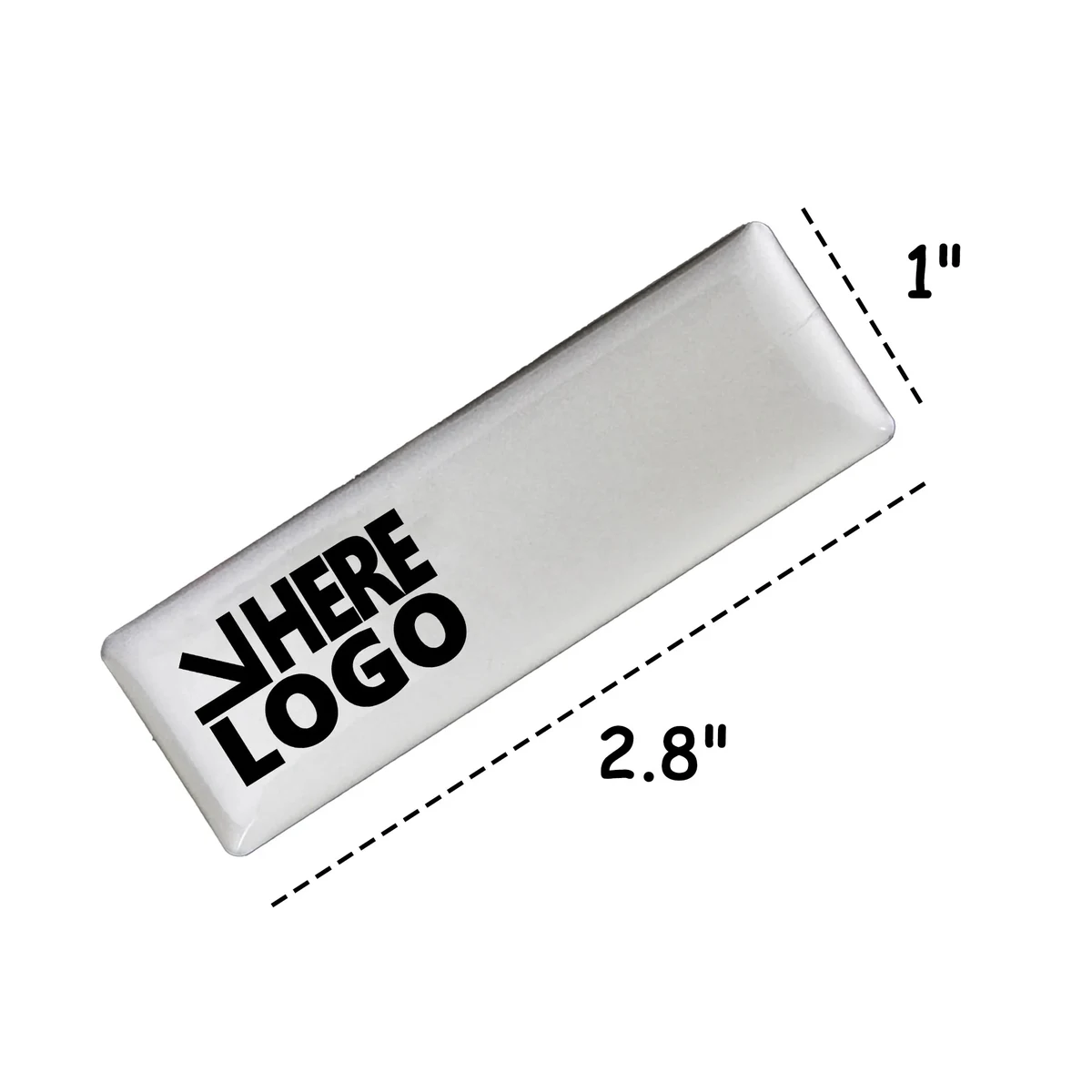 MOQ 100 Plastic Blank Name Badge & Tags & Pin 2.8"x 1" 1