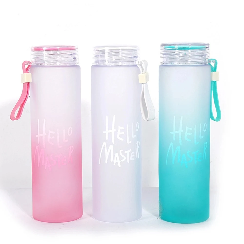 16 oz Glass Water Bottle With Plastic Lid 1