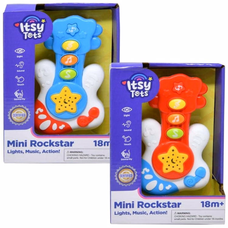 Itsy Tots Mini Rockstar Guitar with Lights and Music
