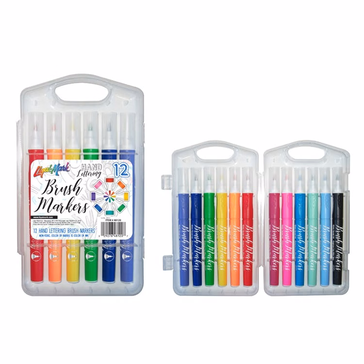 Hand Lettering Brush Markers - 12 Assorted Colors