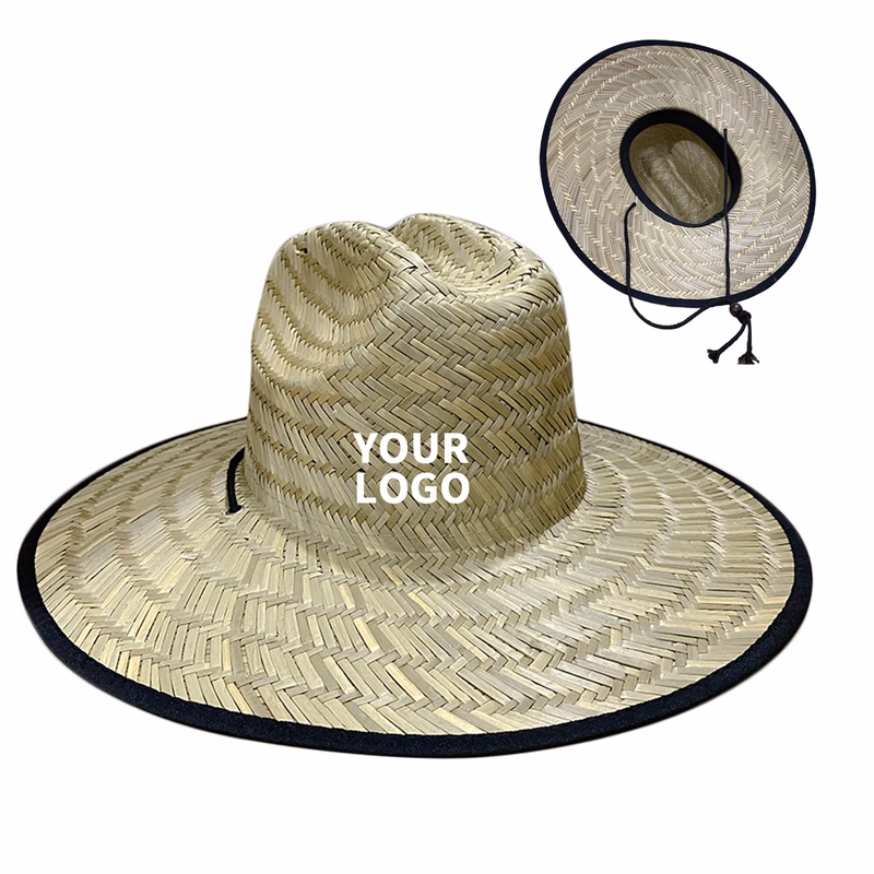 Straw Sun Hat With Lifeguard Patch 22.9"