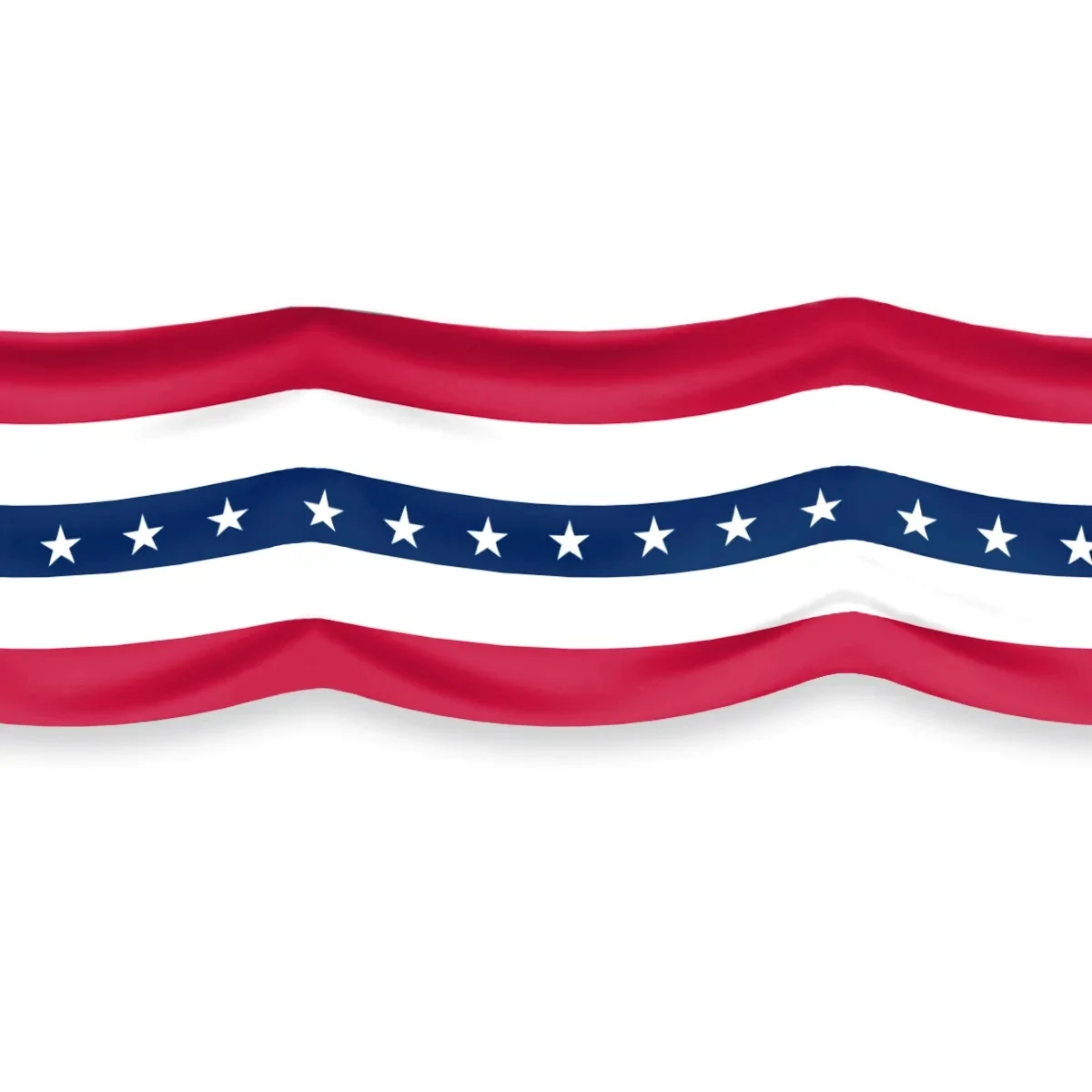 Printed USA 36" Wide Bunting 5 Stripes With Stars 1