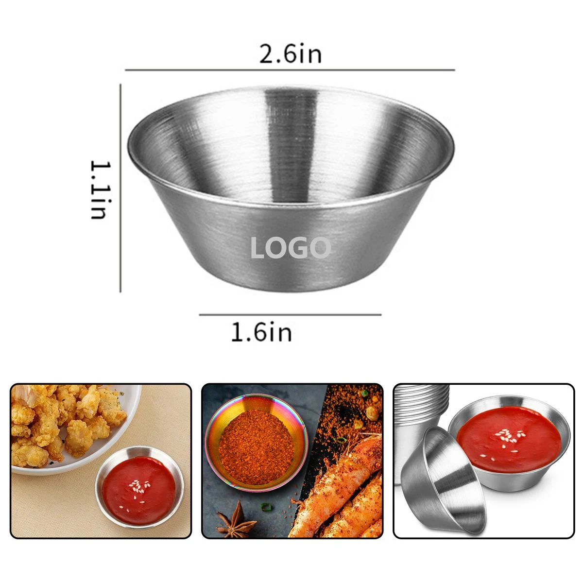 Stainless Steel Condiment Cups 1