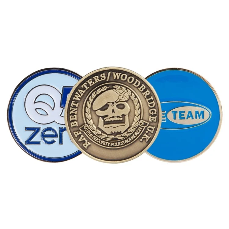 2" Brass Challenge Coin (4 Colors on 1 Side) 1