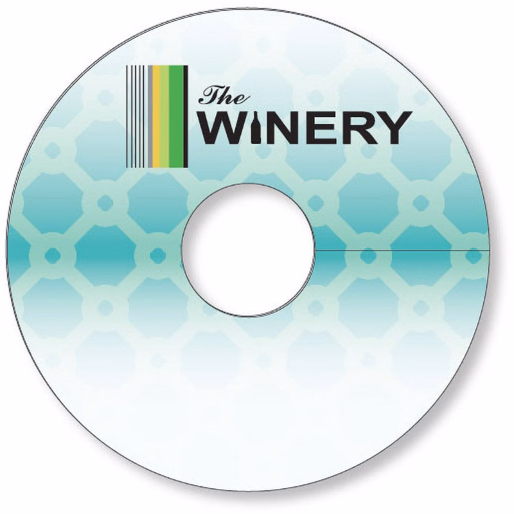 Wine Glass Tag .010 White PVC Plastic 2.7" circle Full colour & write-on wip