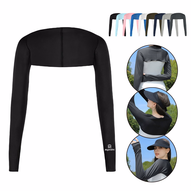 Summer Sun Protection Arm Sleeves Cooling UV Blocking Fingerless Breathable Stretchy for Outdoor