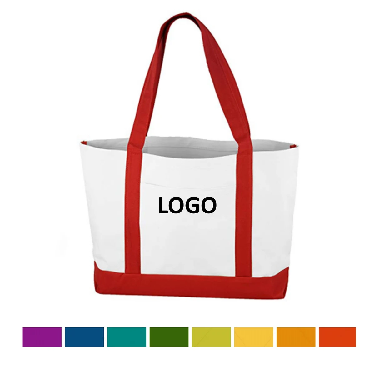 Canvas Tote Bag With Front Pocket, custom tote bag with logo imprint 1