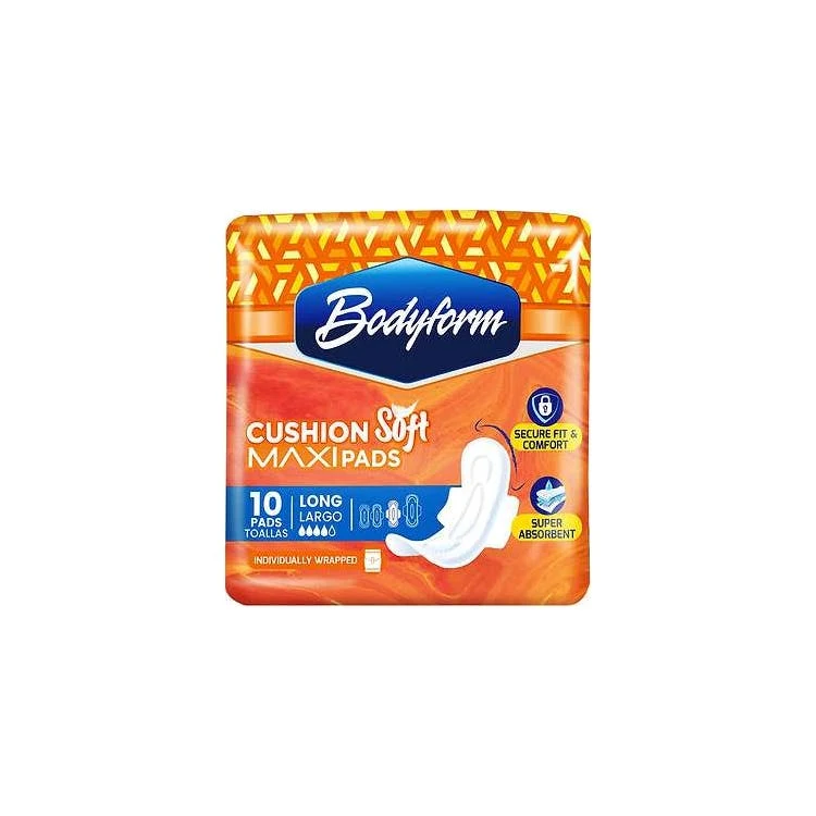 Cushion Soft Maxi Pads with Wings Long -10 Count 1