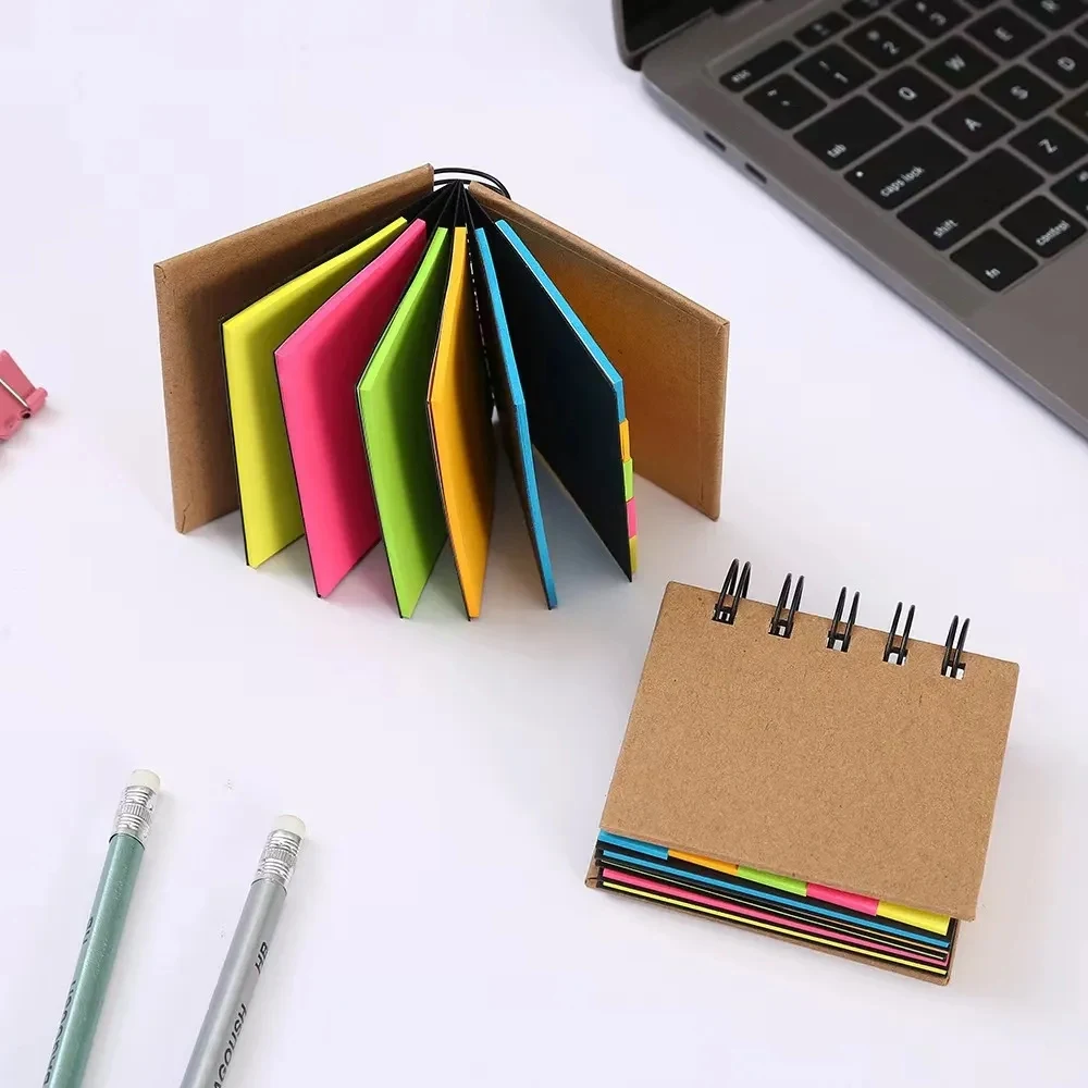 Custom 5-color Index Fluorescent Sticky Notes Coil Notepad 1