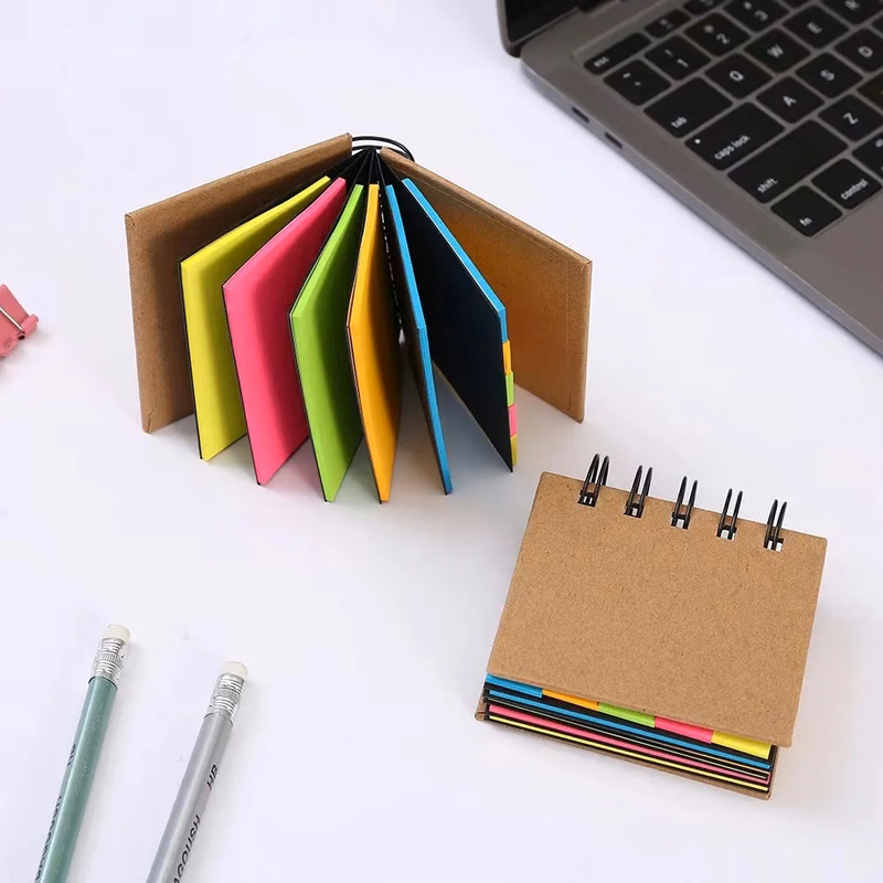 Custom 5-color Index Fluorescent Sticky Notes Coil Notepad