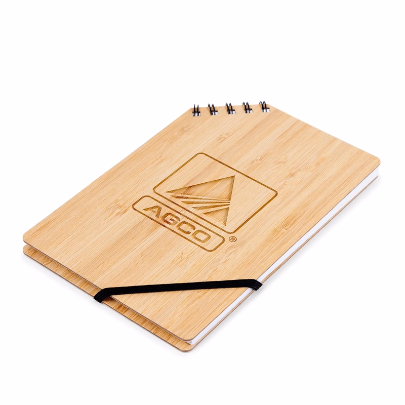 A5 Corner Spiral Bound Journal Book with Bamboo Cover