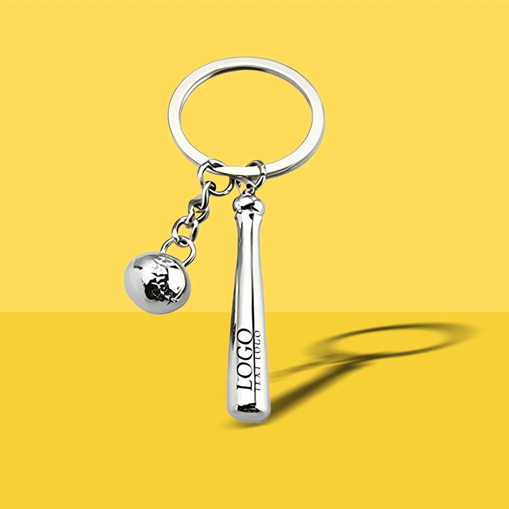 Mini Baseball And Bat Keychain 1