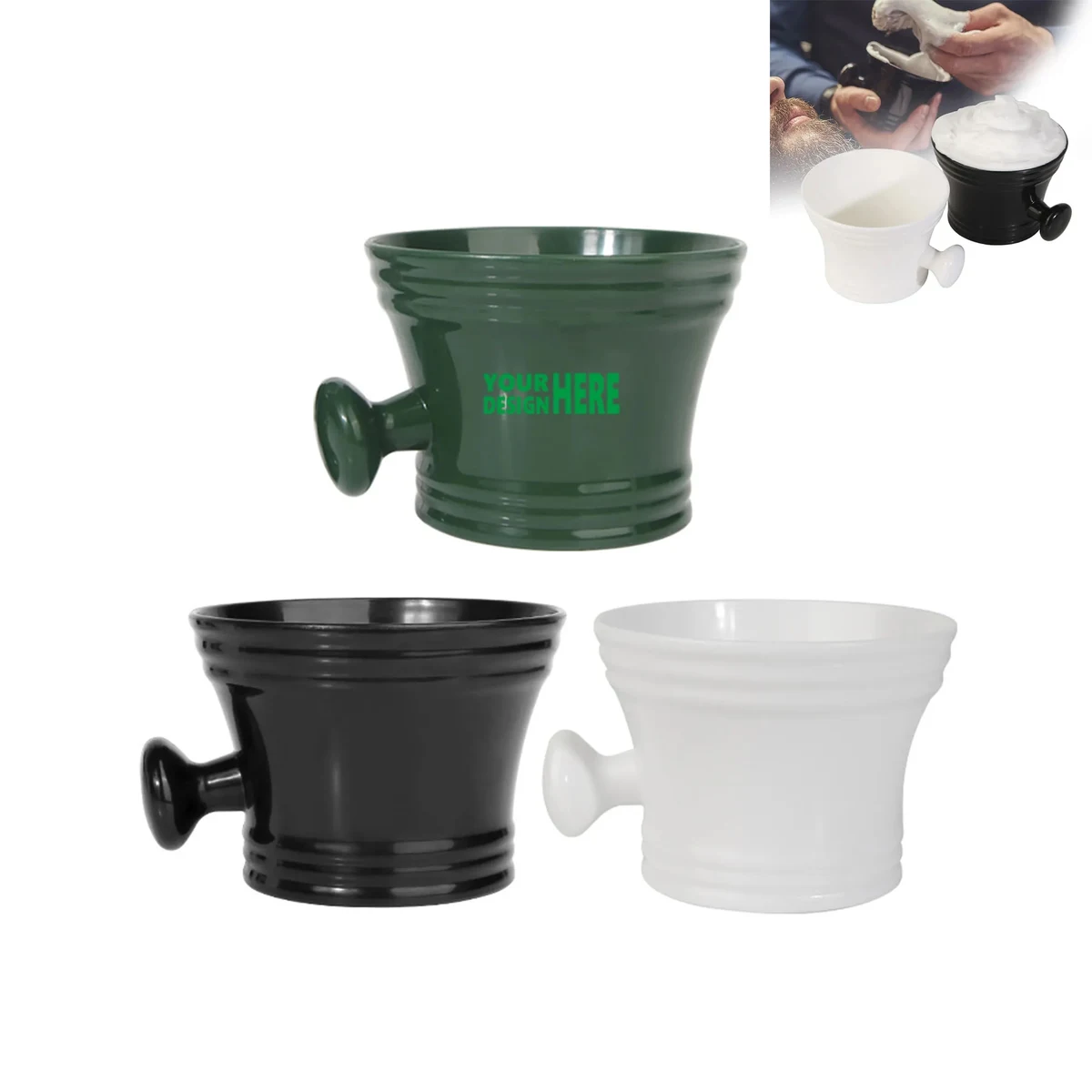 MOQ20 Plastic Shaving Mug For Men 1