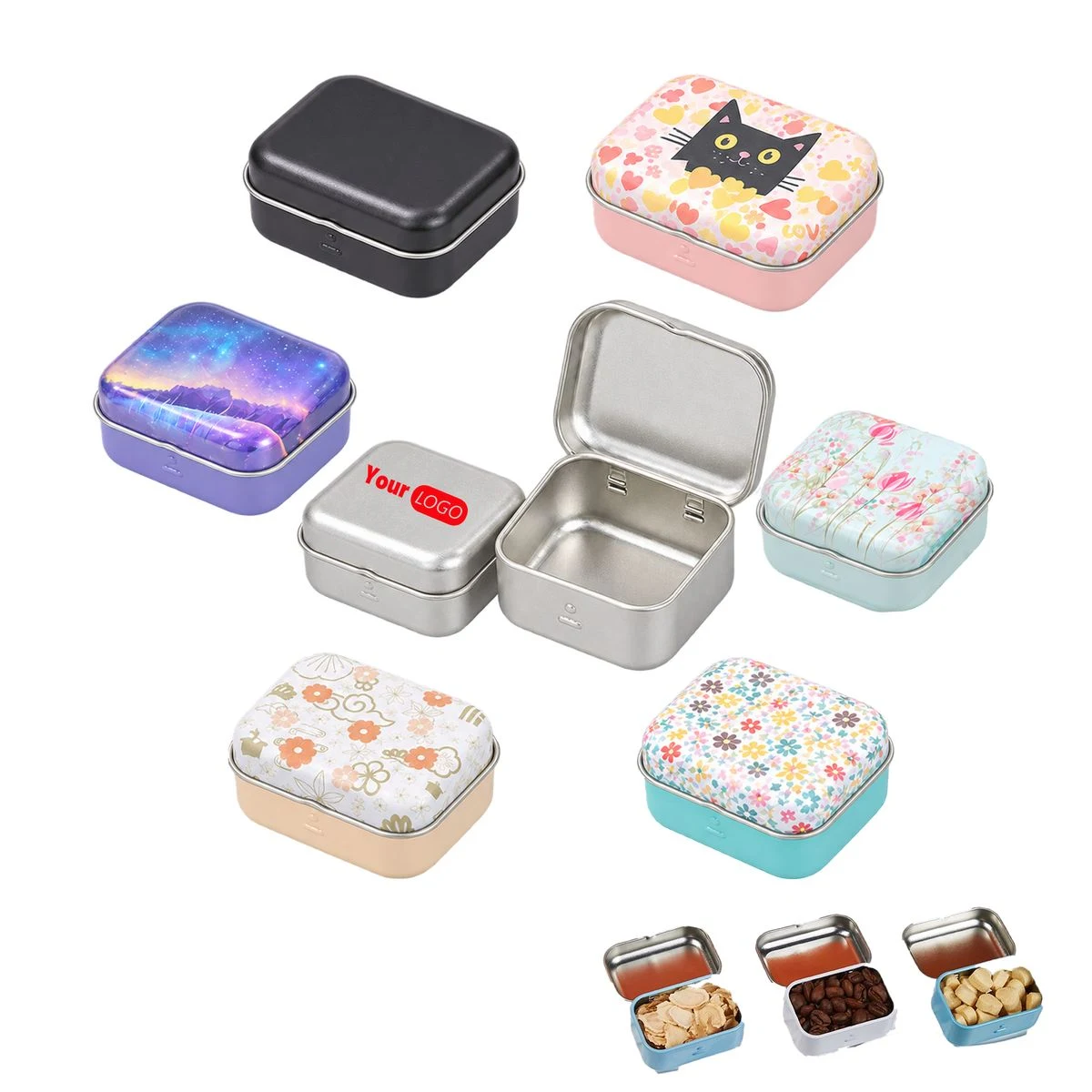 Mini Metal Flip Top Storage Box 1