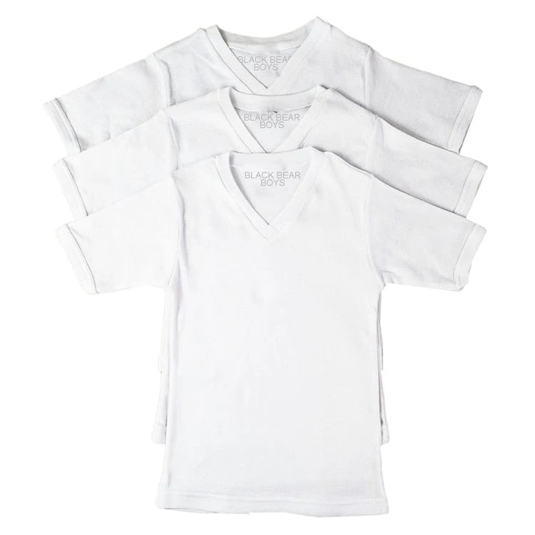 Boys' Cotton Undershirts - White Large 3 Pack 1