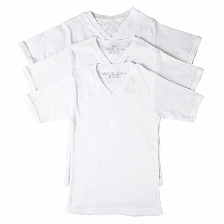 Boys' Cotton Undershirts - White Large 3 Pack