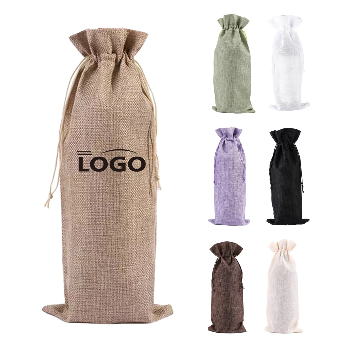 Drawstring Wine Bag Gift Tote Storage Sackcloth Burlap 1