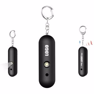 120DB Round Bar Shaped Self Defense Alarm Keychain With Flashlight