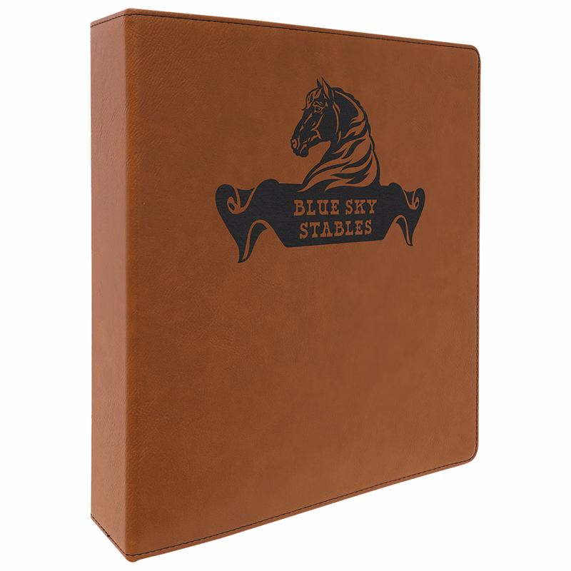 11" x 11 " Gray Leatherette 3-Ring Binder w/ 2" Slant D-Rings