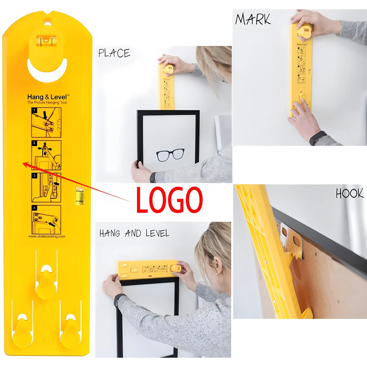 Picture Hanging Tool with Built In Level 1