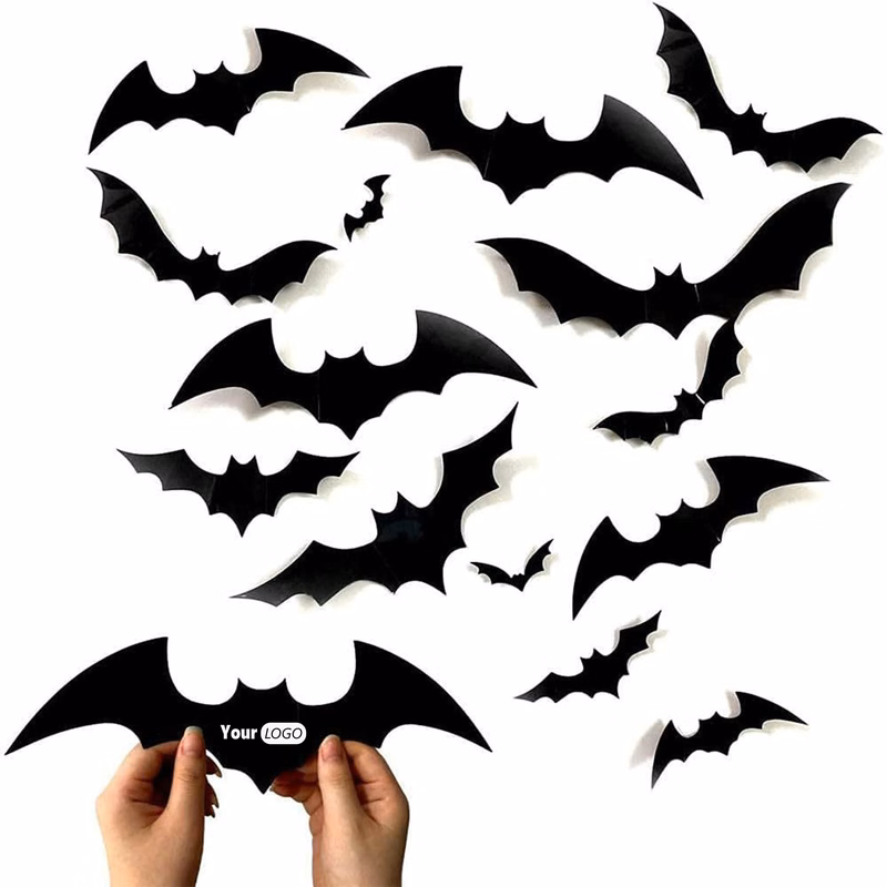 Pvc Halloween 3D Bat Spider Wall Stickers